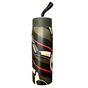 Garrafa Farm Que Sede Tucano Gráficos 750ml Verde Musgo