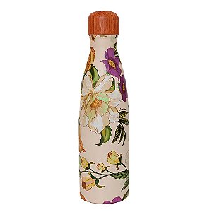 Garrafa Farm Glub Glub Pássaro em Flor 500ml Off White Floral