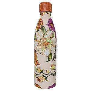 Garrafa Farm Glub Glub Pássaro em Flor 750ml Off White Floral