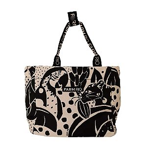 Necessaire Farm Ziriguidum Bichos na Floresta Preto Off White