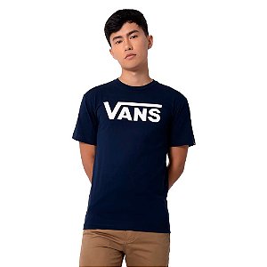Camisa Vans Classic Masculina Marinho Branco