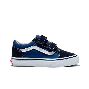 Tênis Vans Old Skool V Infantil Azul Branco