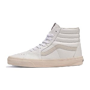 Tênis Vans Sk8 Hi Premium Leather Rain Drum Feminino Off White Bege