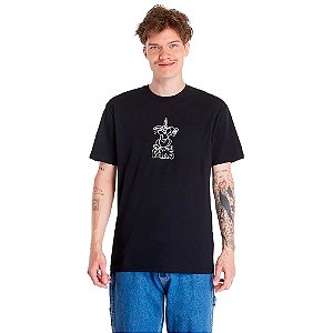 Camisa Vans Crazy Eddy SS Te Masculina Preto Branco