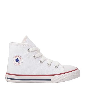 Tênis Converse All Star Chuck Taylor Hi Cano Alto Infantil Branco Vermelho