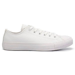 Tênis Converse All Star Chuck Taylor Monochrome Leather Ox Branco