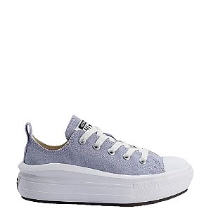 Tênis Converse All Star Chuck Taylor Move Ox Infantil Lilás Branco