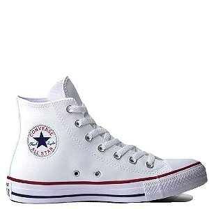 Tênis Converse All Star New Malden Hi Couro Unissex Branco Vermelho