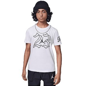 Camisa Jordan MVP Jumpman 23 Infantil Branco Preto
