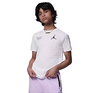 Camisa Jordan Wavy Motion Jumpman Infantil Branco Cinza Preto