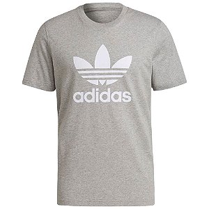 Camiseta Adidas Originals Adicolor Classics Trefoil Cinza Branco