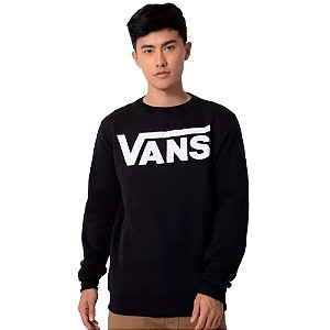 Casaco Moletom Vans Classic Crew II Masculino Preto Branco