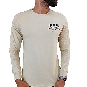 Camisa Baw Mushroom Hunters Manga Longa Masculina Bege Preto