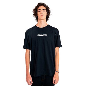 Camisa Baw Regular Logo Masculina Preto Branco