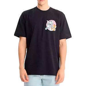 Camisa Baw Regular Brother Tom & Jerry Masculina Preto Colors