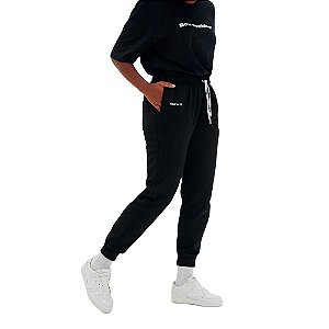 Calça Baw Jogger Essential Unissex Preto Branco