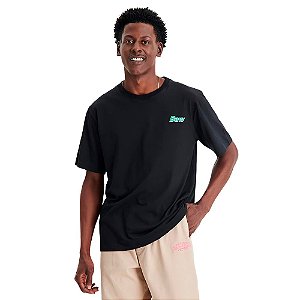 Camisa Baw Regular Logo Retro Masculina Preto Verde