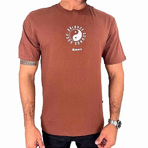 Camisa Baw Good Sounds Masculina Marrom Branco