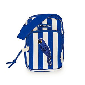 Bolsa Farm Da Gema Arara Listrada Off White/Azul