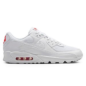 Tênis Nike Air Max 90 Branco e Vermelho