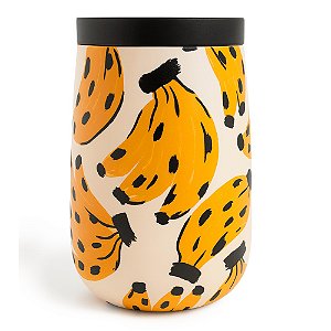 Copo Farm Que Sede Bossa Banana 450ml Branco/Amarelo/Preto