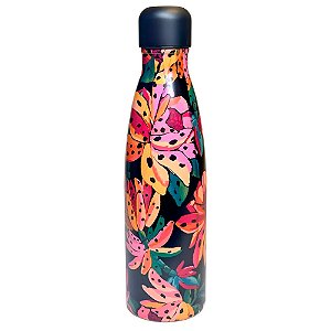 Garrafa Farm Glub Glub 1L Flor de Banana Preto/Floral