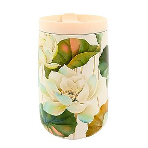 Copo Farm Que Sede Flor de Lotus 450ml Bege Verde