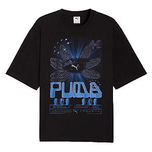 Camisa Puma Graphic Tee Preto e Azul