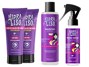 Hidraliso – Leve 2 Hidraliso + 1 Shampoo +1 Termo Spray | Alisamento Sem Formol