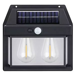 Luminária Arandela com Duas Lâmpadas Rercarregáveis Solar Com Sensor KR503