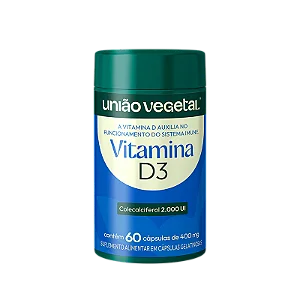 VITAMINA D3 UNIÃO VEGETAL 60C