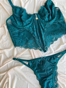 Conjunto Del Valle Cropped S/ Bojo C/ Aro Renda