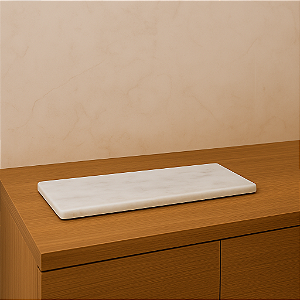 Bandeja Decorativa de Mármore Bianco - Luxo Exclusivo