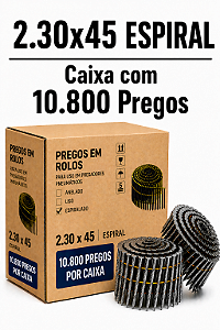 Prego em rolo 2.30x45 espiral - 10,8 mil