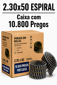 Prego em rolo 2.30x50 espiral - 10,8 mil
