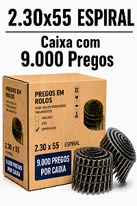 Prego em rolo 2.30x55 espiral - 9 mil