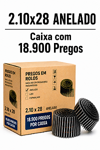 Prego em rolo 2,10x28 anelado - 18,9 mil