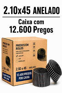 Prego em rolo 2.10x45 anelado - 12,6 mil