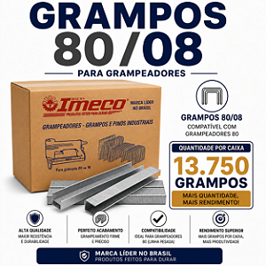 Grampo 80/08 - caixa c/ 13.750 grampos