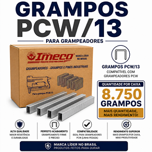 Grampo PCW/13 - caixa c/ 8.750 grampos