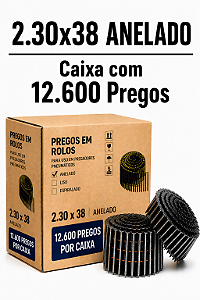 Prego em rolo 2.30x38 anelado - 12,6 mil