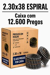 Prego em rolo 2.30x38 espiral - 12,6 mil
