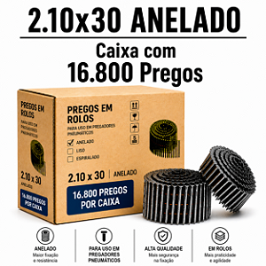 Prego em rolo 2,10x30 anelado - 16.800 PREGOS