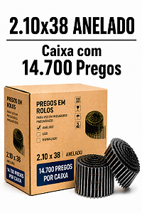 Prego em rolo 2.10x38 anelado - 14,70 mil