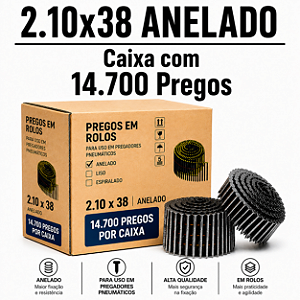 Prego em rolo 2.10x38 anelado - 14,70 mil