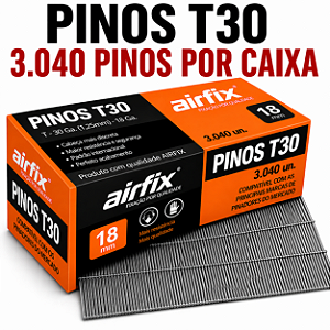 Pinos T30 Airfix 3.040 Unidades Galvanizado Alta Resistência Para Madeira e Estrutura