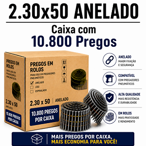 Prego em rolo 2.30x50 anelado - 10,8 mil