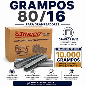Grampo 80/16 - caixa c/ 10.000 grampos