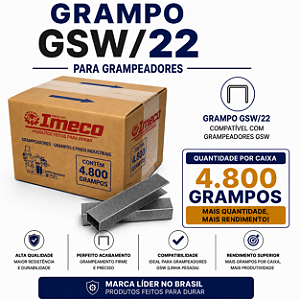 Grampo GSW 22 - caixa c/ 4,800 mil grampos