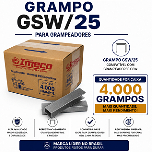 Grampo GSW 25 - caixa c/ 4,000 mil grampos